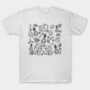 Tropical black and white pattern T-Shirt